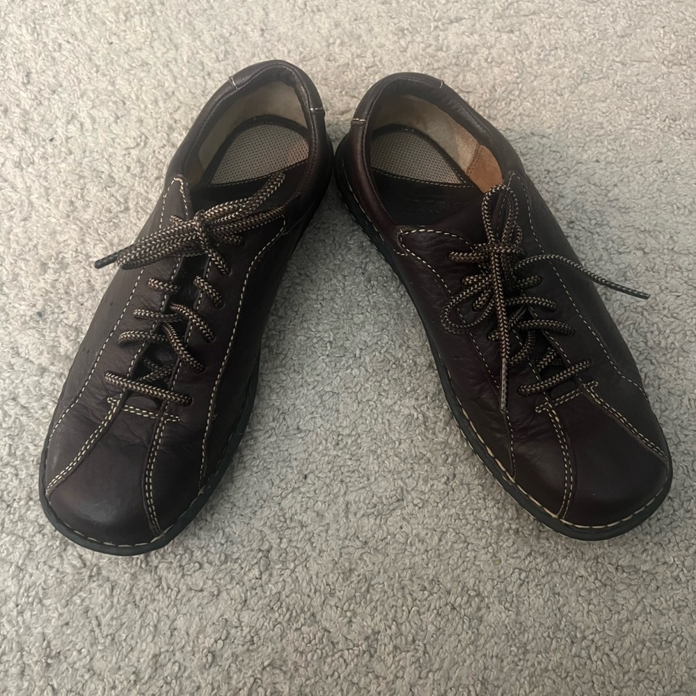 Born Brown Leather Lace Up Oxfords 9 Comfort Walking Classic Workwear preppy